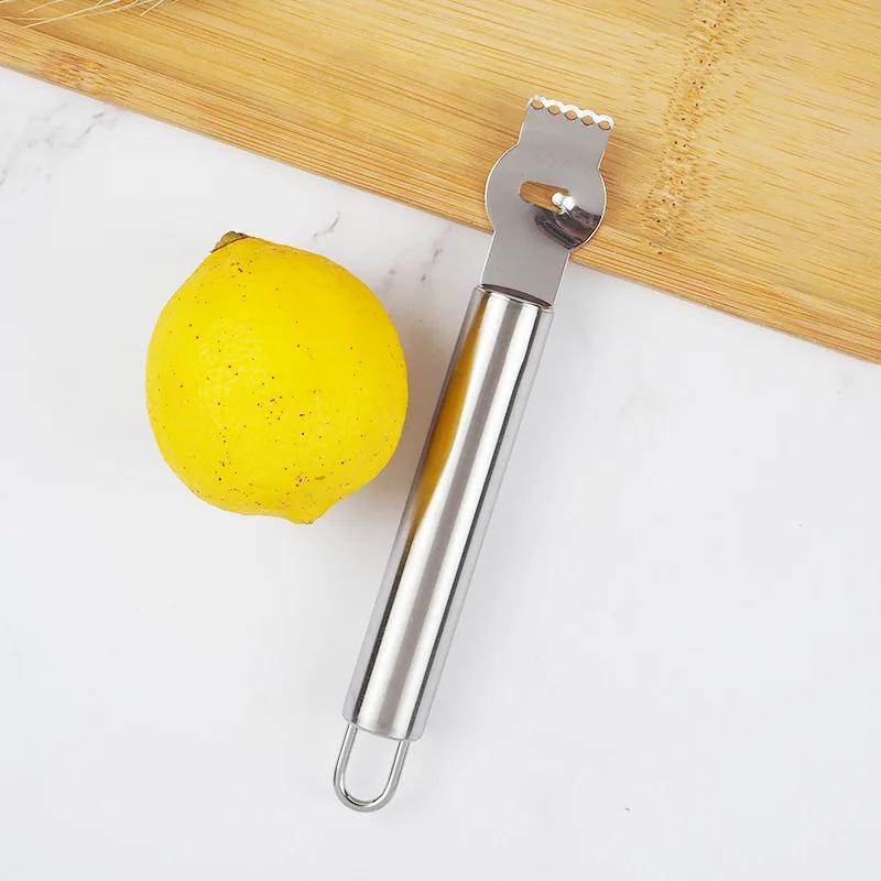 Zitronenschäler Edelstahl Zestenreibe Reibe Limette Orange Zitrusfrüchte Schälen Barzubehör Messer Küchenhelfer