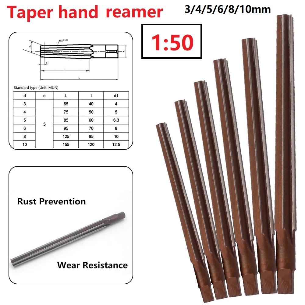 1:50 Taper Shank Hand Reamer 3/4/5/6/8/10mm Conical Degree Sharp Manual Pin For Taper Shank Machine Reamer CNC Tools