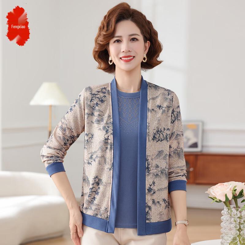 

Women s Spring Autumn Floral Cardigan Top 3XL