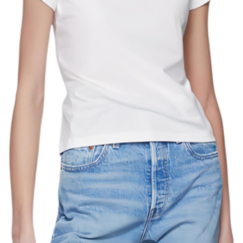 Polo Ralph Lauren T-Shirt SS23 Round Neck Pullover Solid Color Short Sleeve Women Tops White 313827451-001