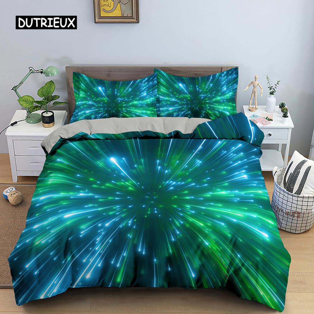 3D Duvet Cover Psychedelic Bedding Set Luxury Quilt Cover with Zipper Closure 2/3pcs King Comforter Cover Polyester Duvet Cover