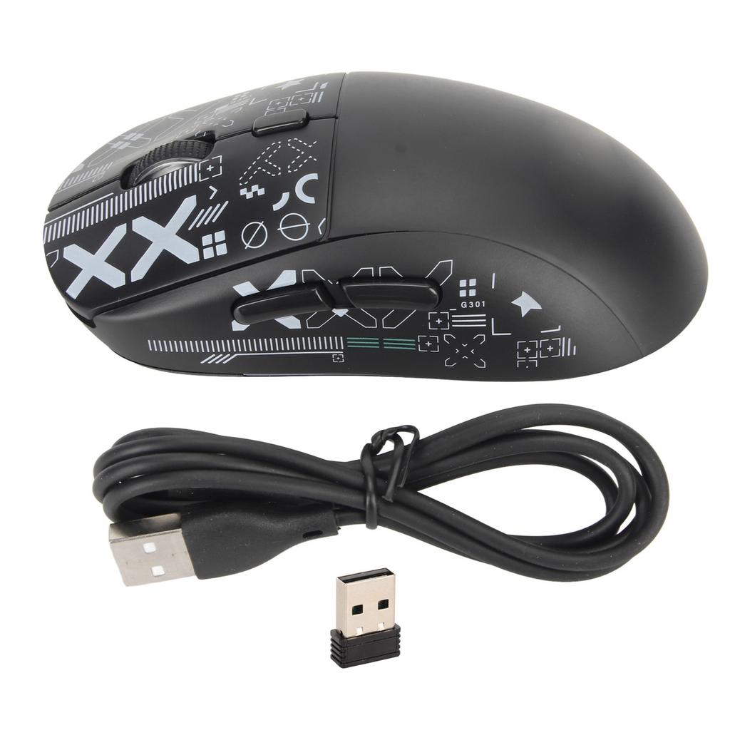 2.4G Wireless Mouse Type C Charging RGB Light 5 Level DPI Mouse for Computer Laptop Black