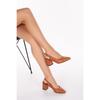 Women's Genuine Leather Square Heeled Stylish Sandals