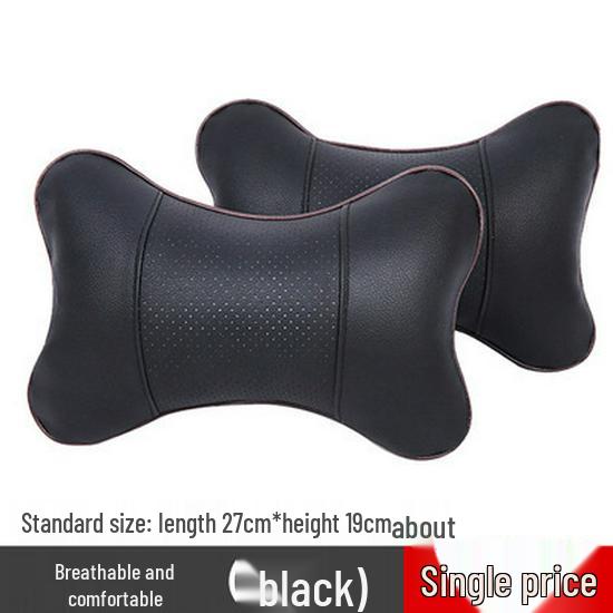 Dual-Use Leather Neck Support Pillow for Car and Home – Breathable Headrest and Backrest Cushion