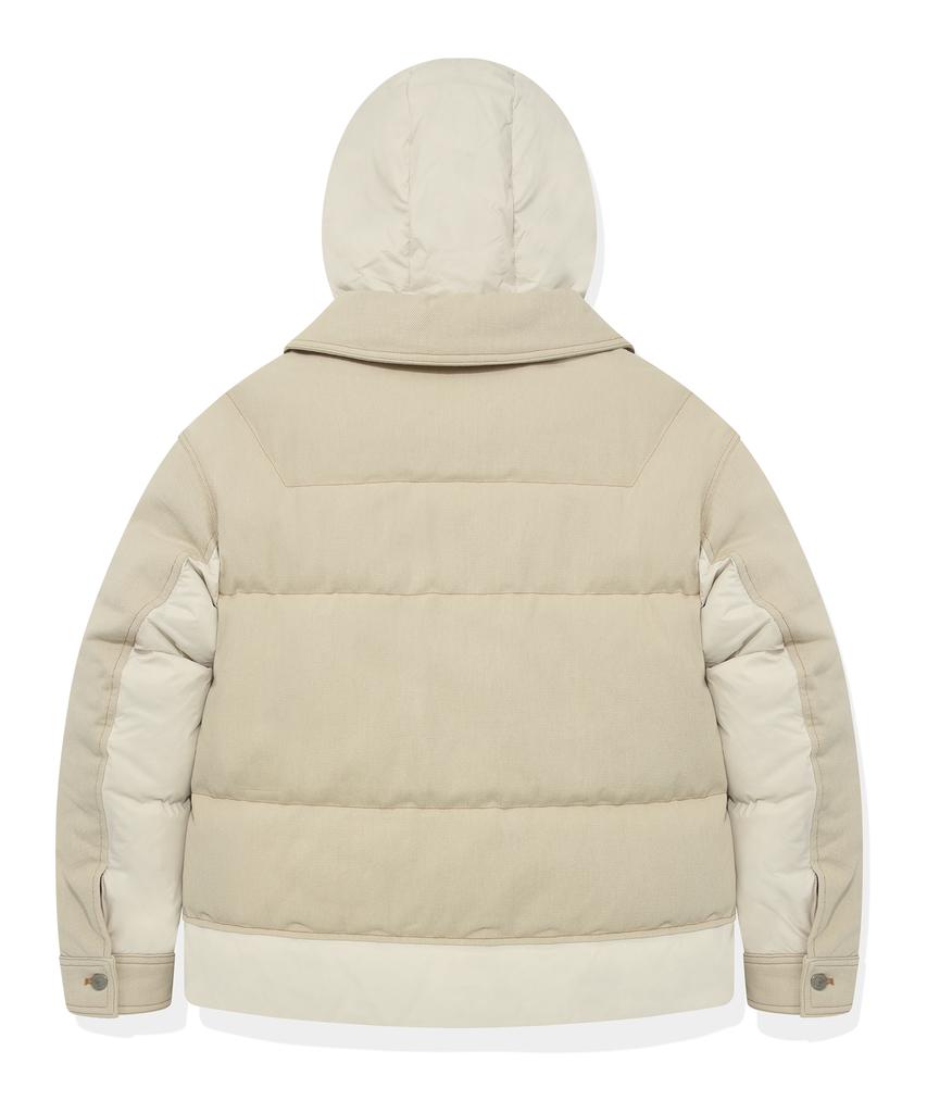 COVERNAT Trucker Hoodie Short Puffer Ivory
