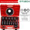 15-Piece Impact Socket Set: 3/4-Inch, Hexagonal & Star, Extended, Heavy-Duty, for Tire Removal