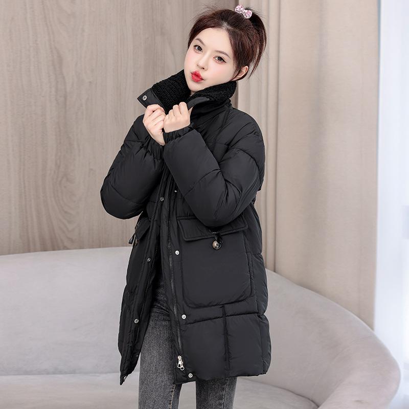 

Длинная Толстая Пуховая Хлопковая Куртка Женская Одежда Зимой Новая Приталенная Хлопковая Куртка Пальто. XXL