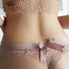 Erstaunliche Frauen-Wäsche-Bowknot-Spitze-Unterwäsche-Femal-reizvoller T-Rücken-Tanga-schieres Höschen Japan-Art-transparenter Schlüpfer