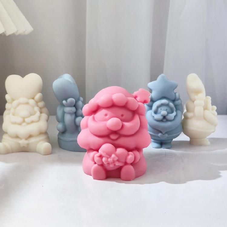 3D Santa Claus Love Star Candle Silicone Mold Resin Epoxy Craft Christmas Crafts