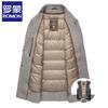 ROMON E Men's Mid-Length Wool Blend Overcoat with Down Liner