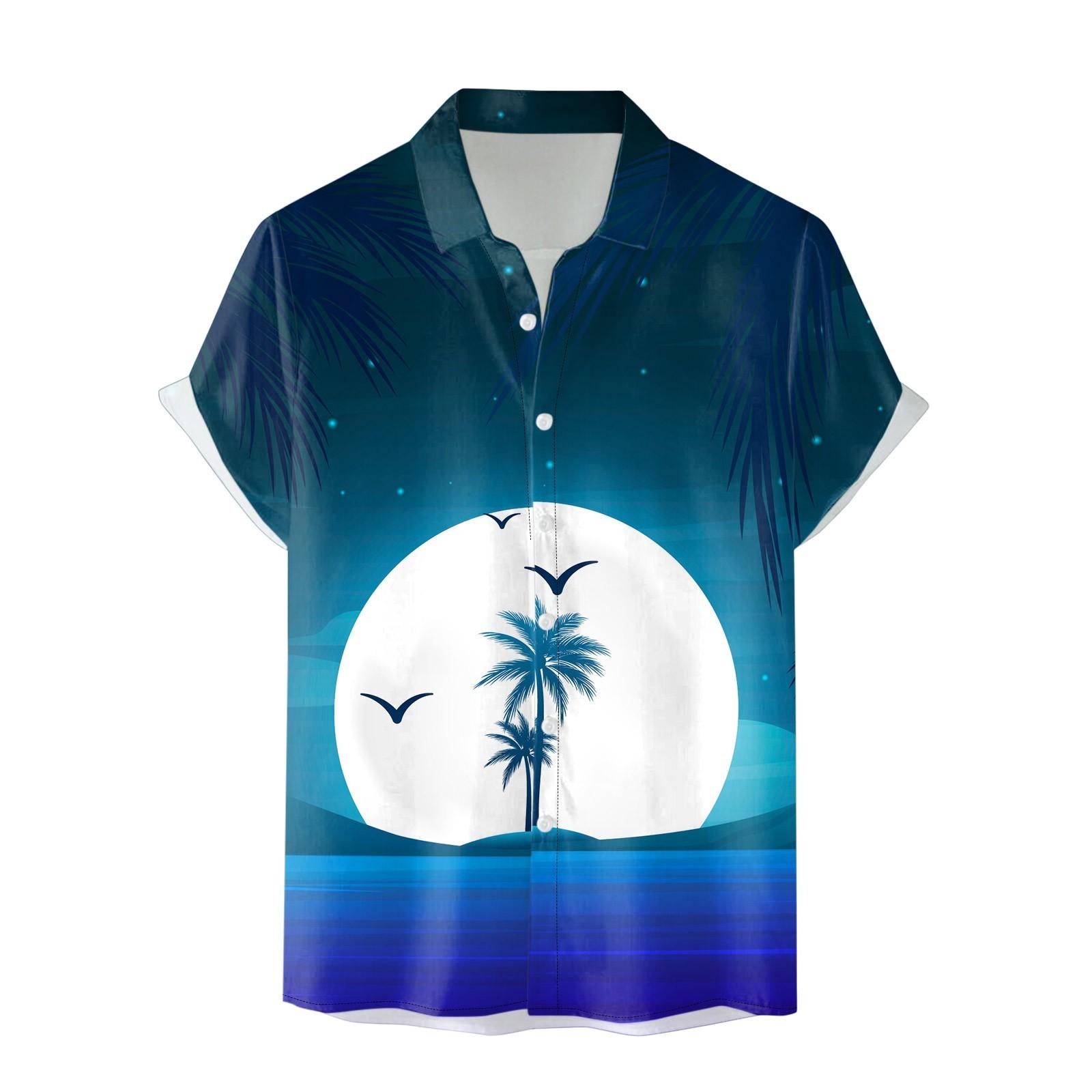 

Мужская модная гавайская рубашка с коротким рукавом, весенне-летняя пляжная рубашка с принтом, повседневные топы XL