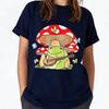 Cottagecore Aesthetic Mushroom Kawaii Frog Banjo Cotton T Shirt Harajuku Women Clothes Gothic Kawaii Graphic T Shirts Y2k Top
