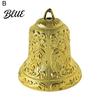 Xmas Bell 6/8/10cm Golden Exquisite Christmas with Hanging Hole Unique Decor Texture Plastic