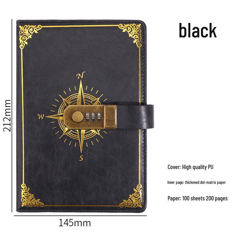 Set Regalo Quaderno Password A5 - Registro Riunioni d'Affari d'Ufficio & Diario Vintage con Logo Personalizzabile.