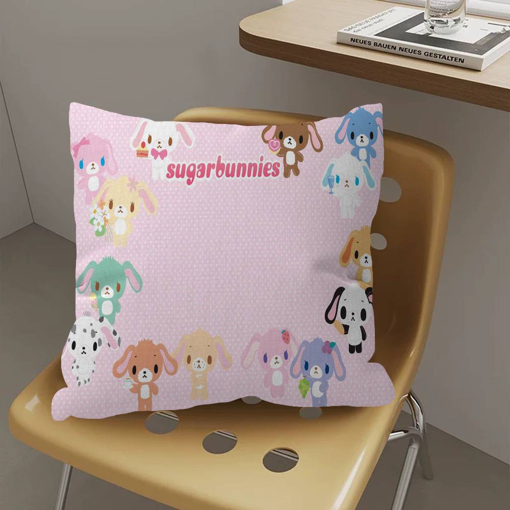 Cartoon Niedliche S-Sugarbunnies Kissenbezug Kissenhülle Deko Kissenbezug Bedruckter Kissenbezug für Sofa