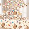 10Pcs Animal Cutlery Party Tableware Set Disposable Paper Plates Cups Fork OR Spoon for Kids Birthday Baby Showers