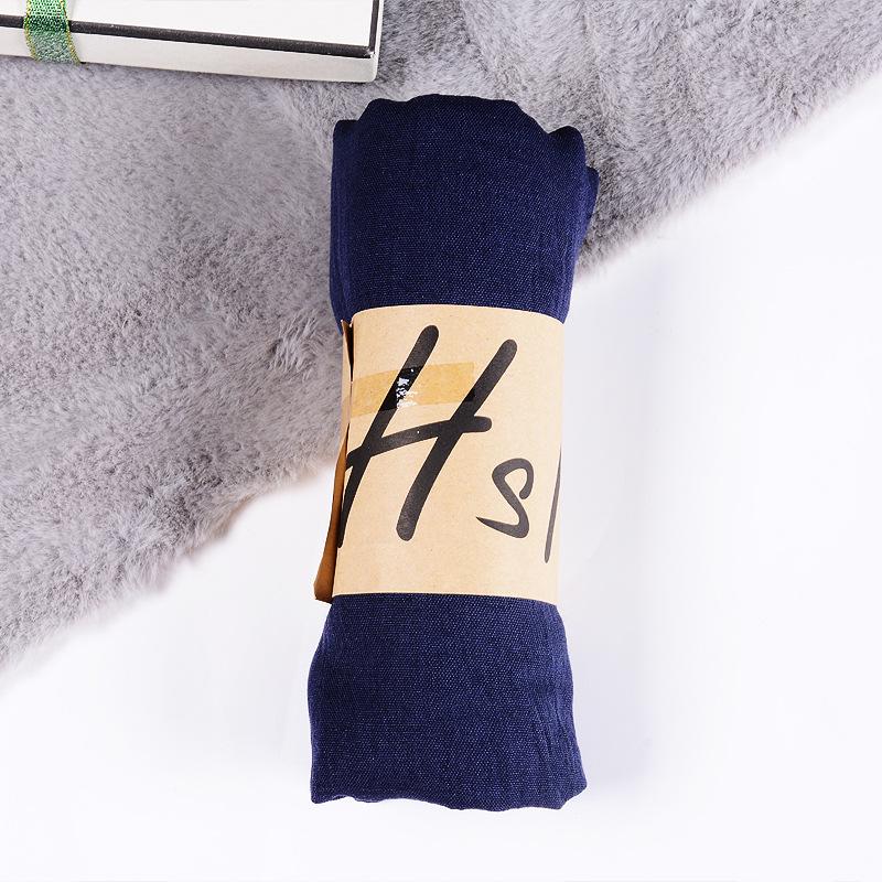 2022 Women's Cotton & Linen Candy Color Neck Scarf – Soft, Solid Hue Gift Scarf