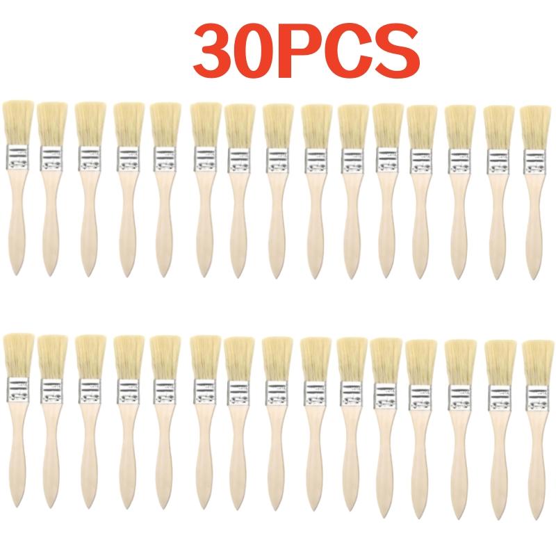 5/10/20Pcs Pig Mane Brushes, Suitable For Art, Handicrafts, Plastering, Painting, Glue Application, Wooden Handles Set
