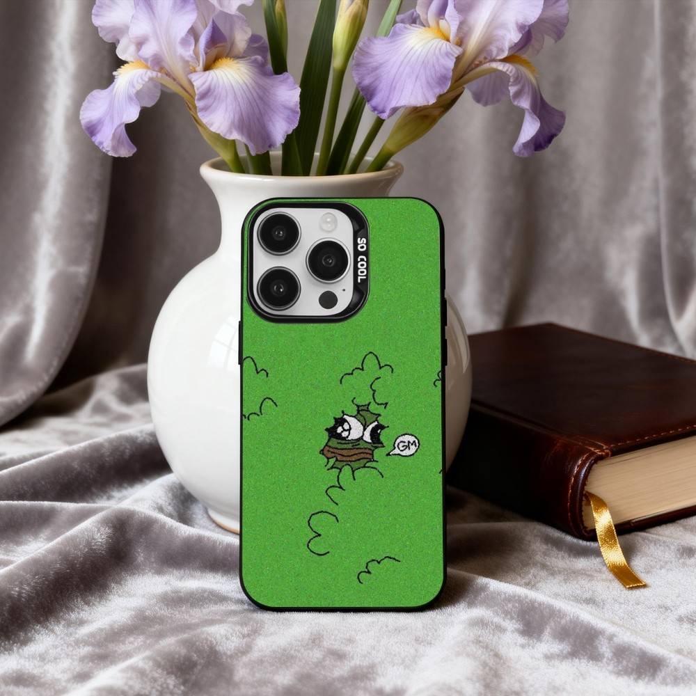 Lustige P-Pepe der F-Frosch Handyhülle Für iPhone17,16,15,14,13,12,11 Plus,Pro Max Schwarz Candy Silberbeschichtete Hülle