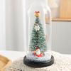 LED Christmas Tree Desktop Decoration Luminous Glass Cover Mini Night Light Desktop Ornament Creative Christmas Gift