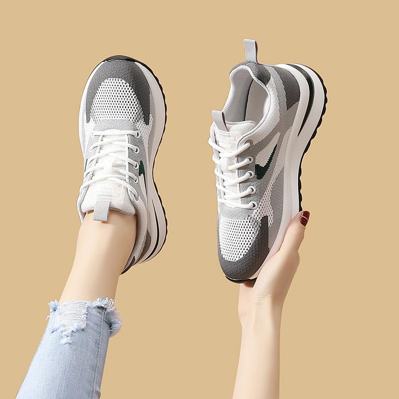 Sports Shoes, Mesh Breathable Sneakers, Women's Versatile, Casual, Lightweight, Soft-soled, Running, Daddy, Shoes, New Style