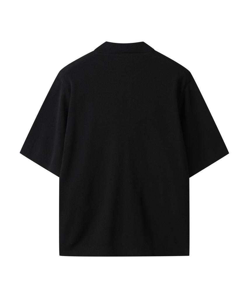 Customellow Black Soft Half Sleeve Cardigan Cwwam25311Bkx