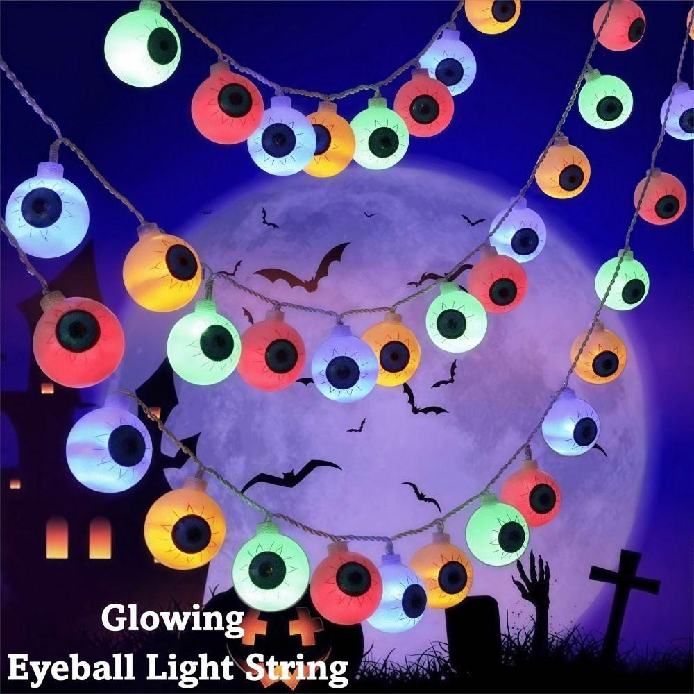 Ten Eyeball String Lights Simulation Glowing Eyeball Hanging Lamp Luminous Eyeballs Halloween