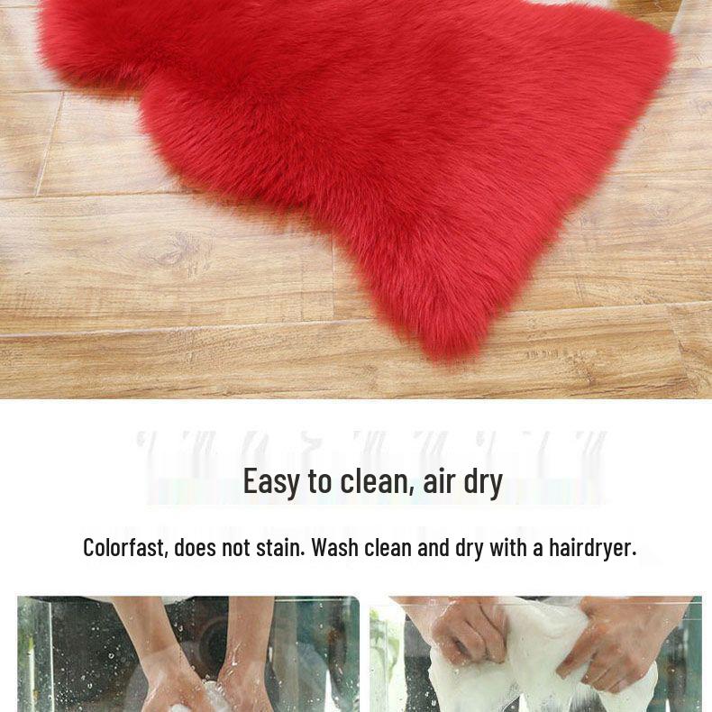 Luxury Faux Wool Plush Bedroom and Living Room Rug