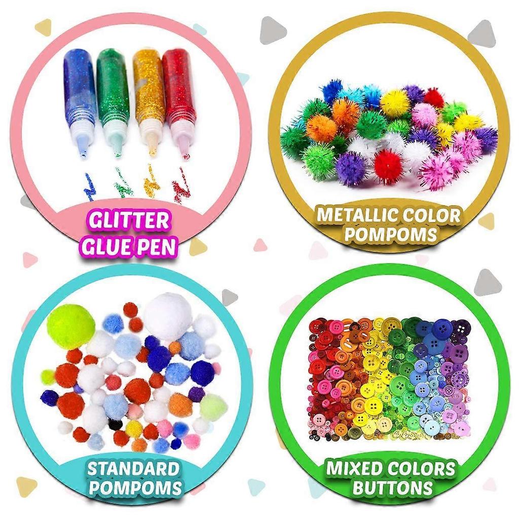 Arts and Crafts Supplies for Kids - Craft Art Supply Kit for Toddlers Age 4 5 6 7 8 9 - All In One D.I.Y. Crafting School Kindergarten Homeschool Supp