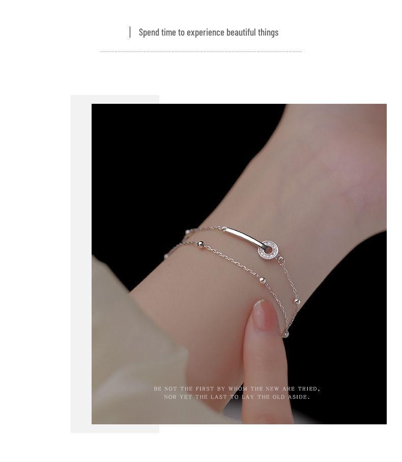 Women's 999 Sterling Silver Double Layer Luxury Bracelet - Summer Stacked Design
