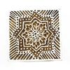 Square Shape Wooden Block Floral Print Printing Textile Stamp On Apparel