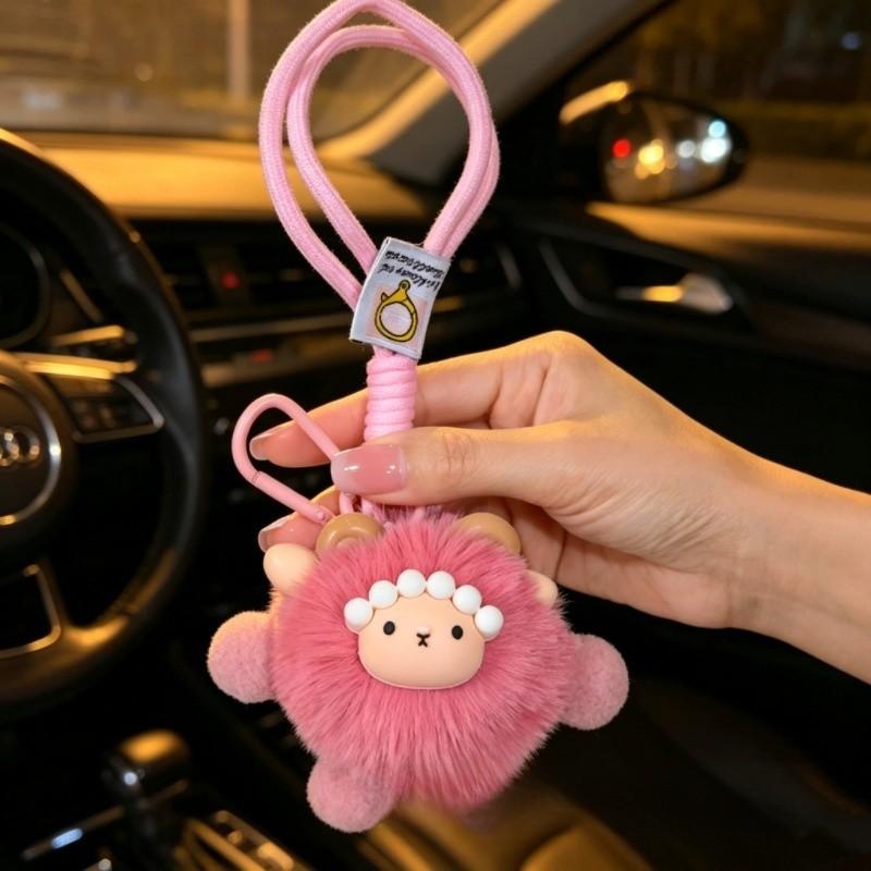 Portachiavi Peluche Pecora Cartone Animato Con Morbido Materiale di Lana Per Regalo E Decorazione Borsa