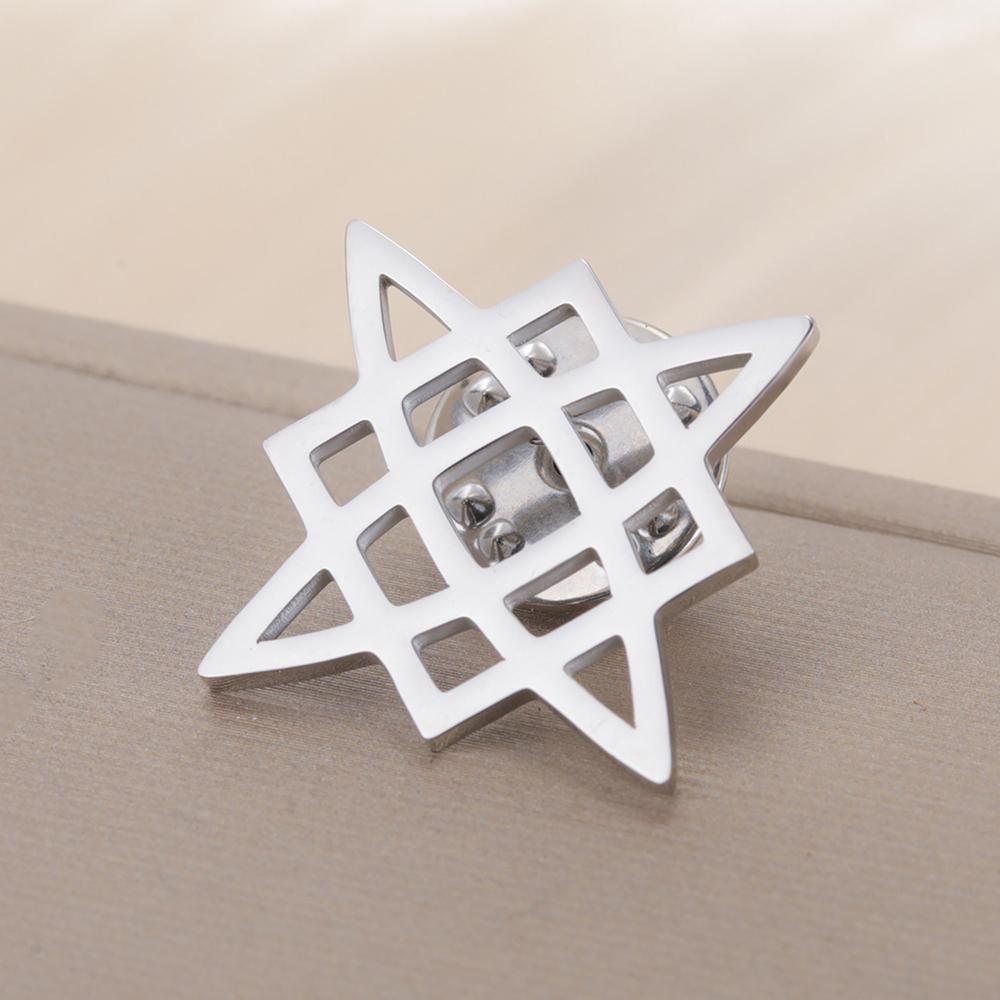 Dawapara Svarog Square Star of Russia Brooch Pins Slavic Pagan Symbol Scandinavian Amulet Stainless Steel Jewelry