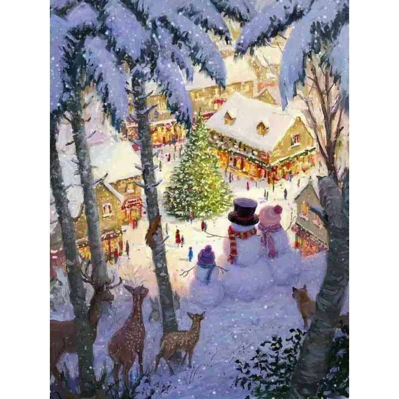 5D Diy Diamond Painting Snow Scene Diamond Embroidery Christmas Gift Landscape Mosaic Resin Home Decor Girl Hobby Full Drill