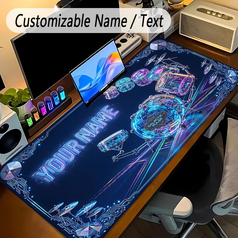 Music Theme Personalized Mouse Pad Custom Name Text Non Slip Desk Pad For Laptop Office Desktop
