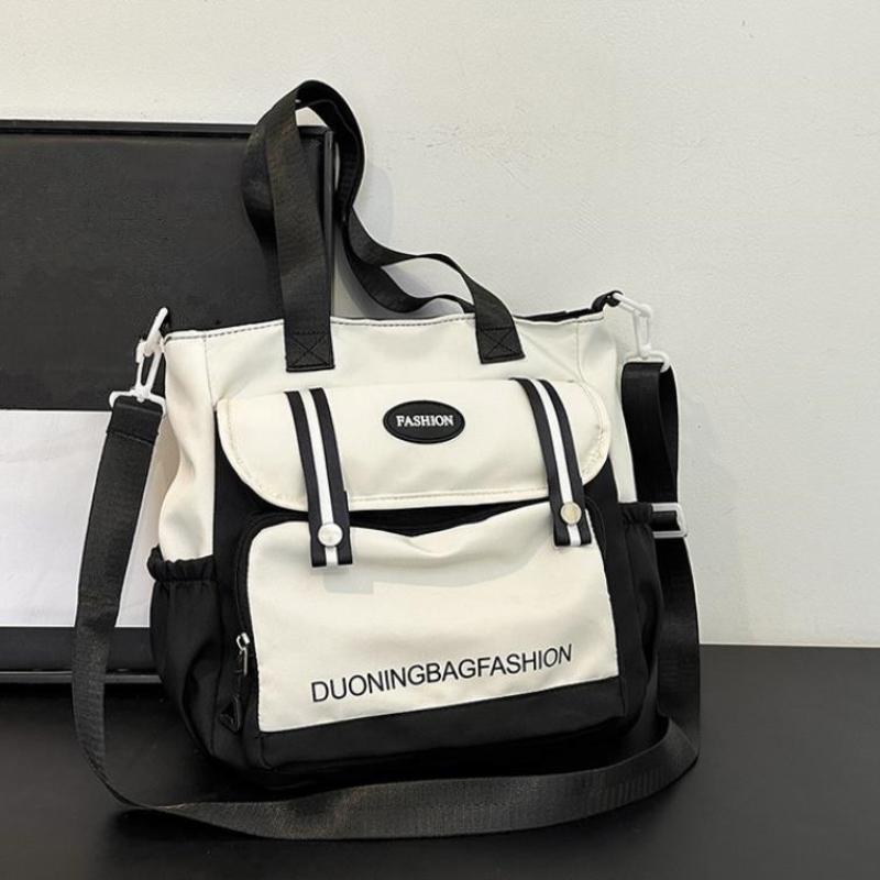 Harajuku College Canvas Bag, Japanese Style Large Capacity Single Shoulder Bag, Women'S Simple Handbag, Carry Books To Class