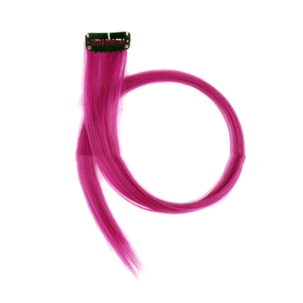 Synthetic Clip in Hair Extensions Rainbow Colorful Wig Hairpieces Wig Hair Accessories  Girls