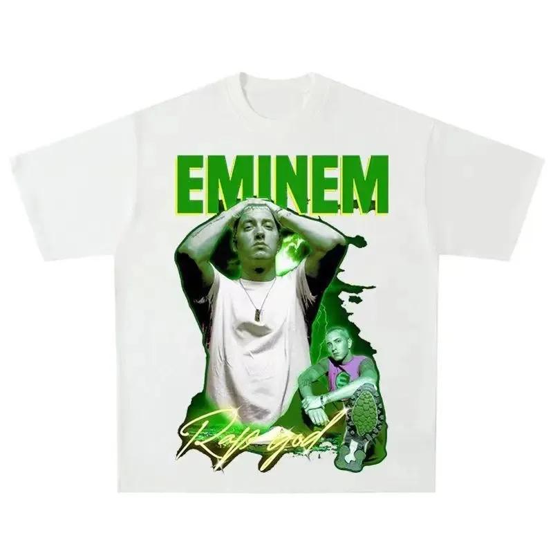 Rapper Eminem Print T-shirt UnisexTshirt Trend Hip Hop Rock Oversized Short Sleeve Tee Summer Cotton T Shirts Clothes Tops
