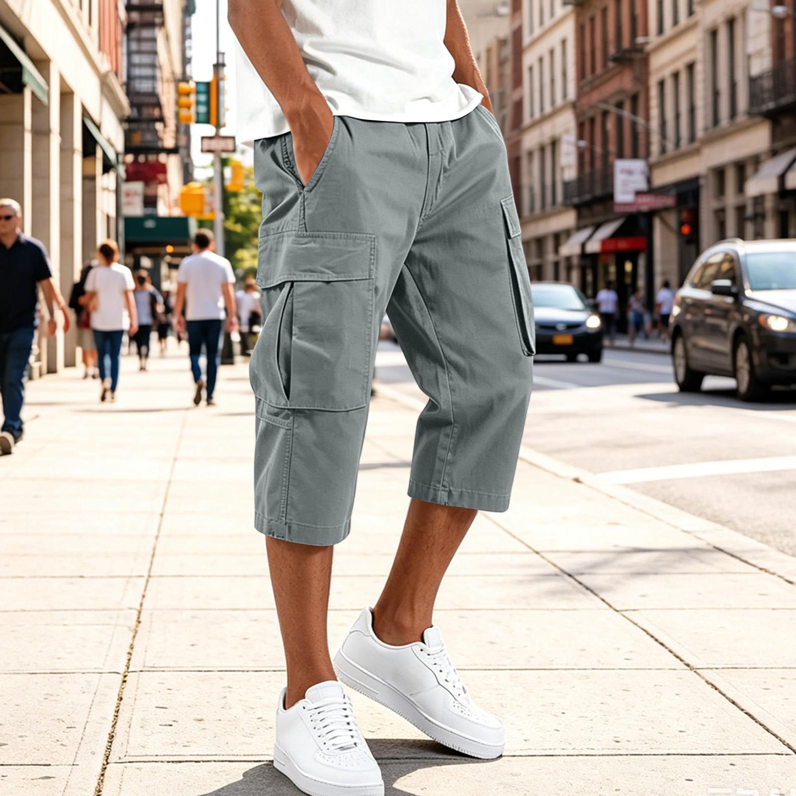 Constantine Casual Cargo Capri Broeken met Trekkoord voor Mannen, Zomer Shorts met Meerdere Zakken voor Mannen L