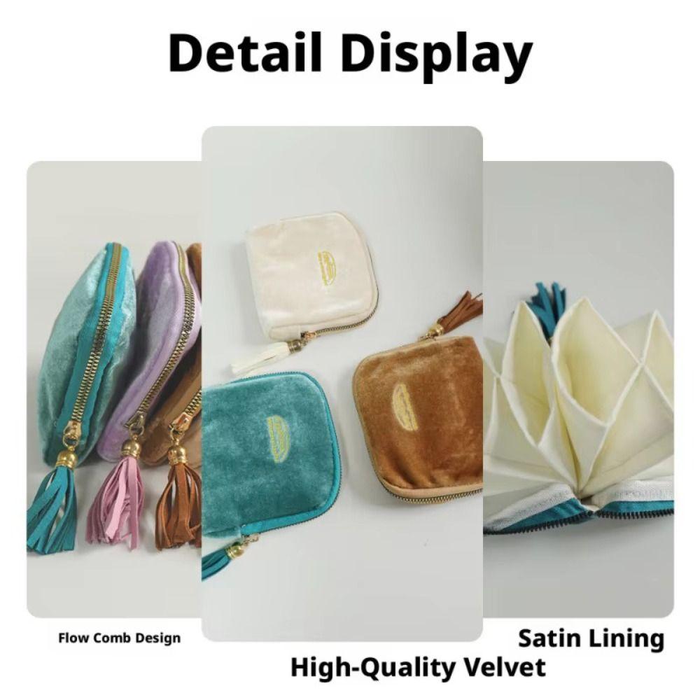 Velvet Jewelry Organizer Bag Travel Jewelry Case for Necklaces Bracelets Rings Earrings