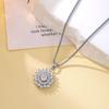 Sunflower Zircon Pendant Necklace Women European American Niche High-end Versatile Flower Collarbone Chain Jewelry Gift