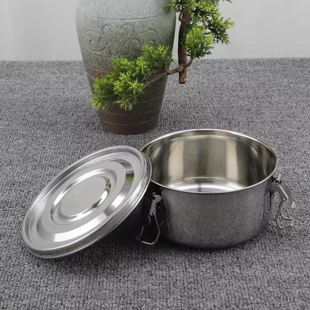Round Korean Lunch Box with Buckle Lunch Container Kitchen Supplies Food Storage Box  Refrigerator