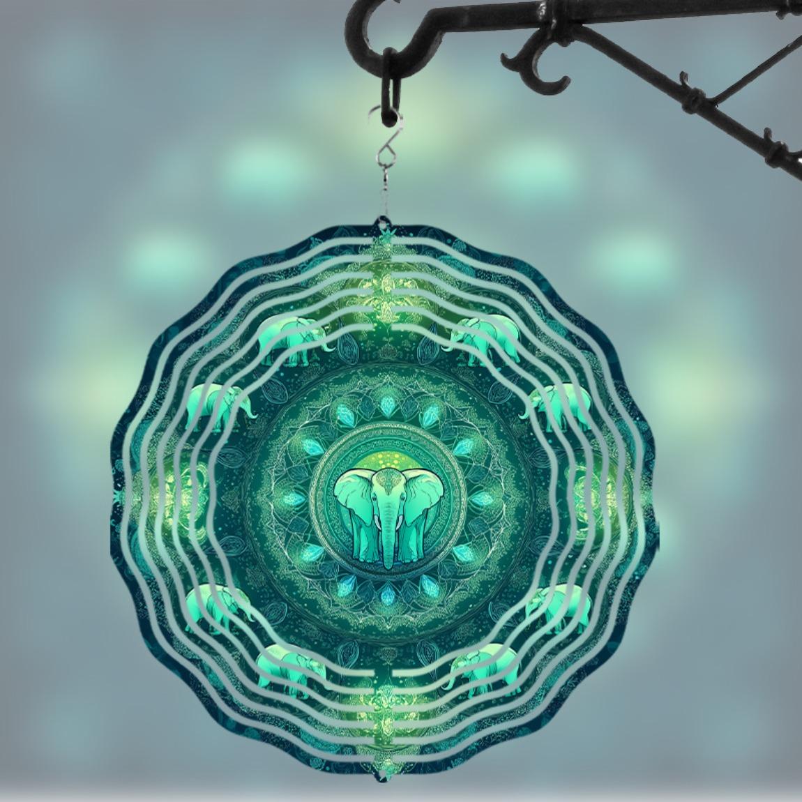 

360 Degree Rotating Hook Metal Wind Chime 25.4 cm Battery Free Artistic Design for Patio Garden All Season Outdoor Decor 01A