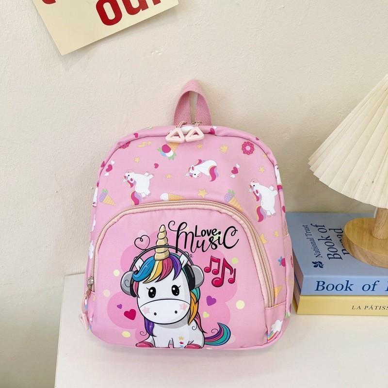 Adorable Unicorn Music Themed Kids Backpack Breathable Nylon Perfect For School