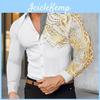 Men Long Sleeve Shirt With Metallic Print For Casual Wear And Spring Fashion
