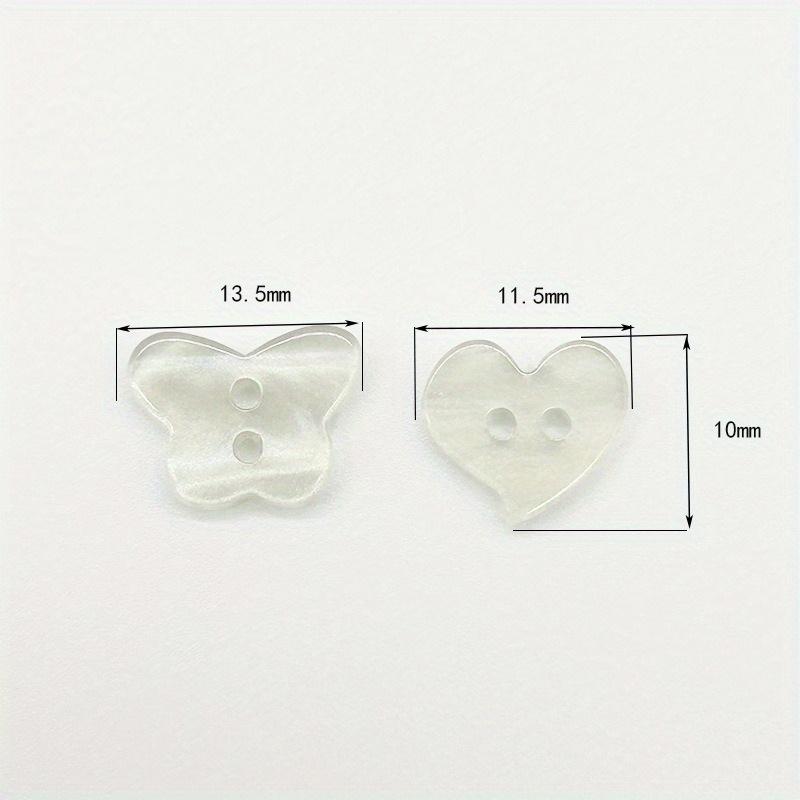 50pcs Resin Sewing Buttons Scrapbooking Heart Pearl Two Holes 11.5mm decorate bottoni botoes