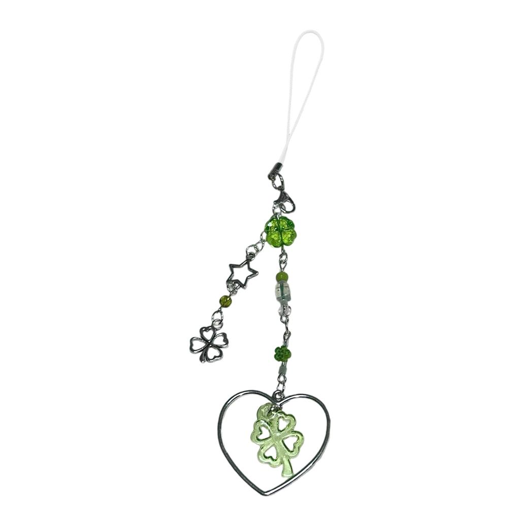 Handmade Phone Charm Keychain Beaded Keyring Bag Pendant Fashion Accessory Personalized Present Bring Luck and Happiness