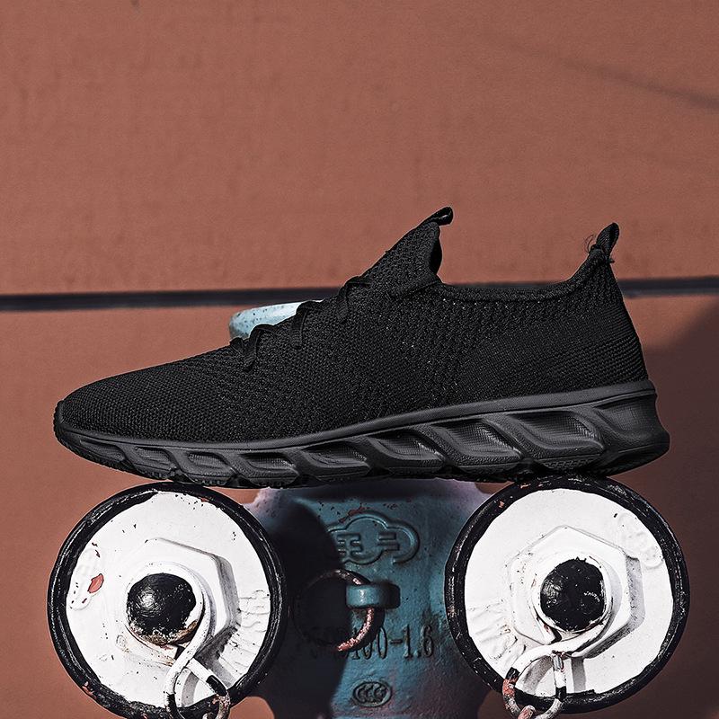 Men's Breathable Knitted Running Shoes, Casual Shoes, Men's Shoes, Spring And Summer Flying Woven Mesh Jogging Shoes