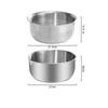2 Pieces Stainless Steel Colander with Solid Bowl Nested Kitchenware Practical