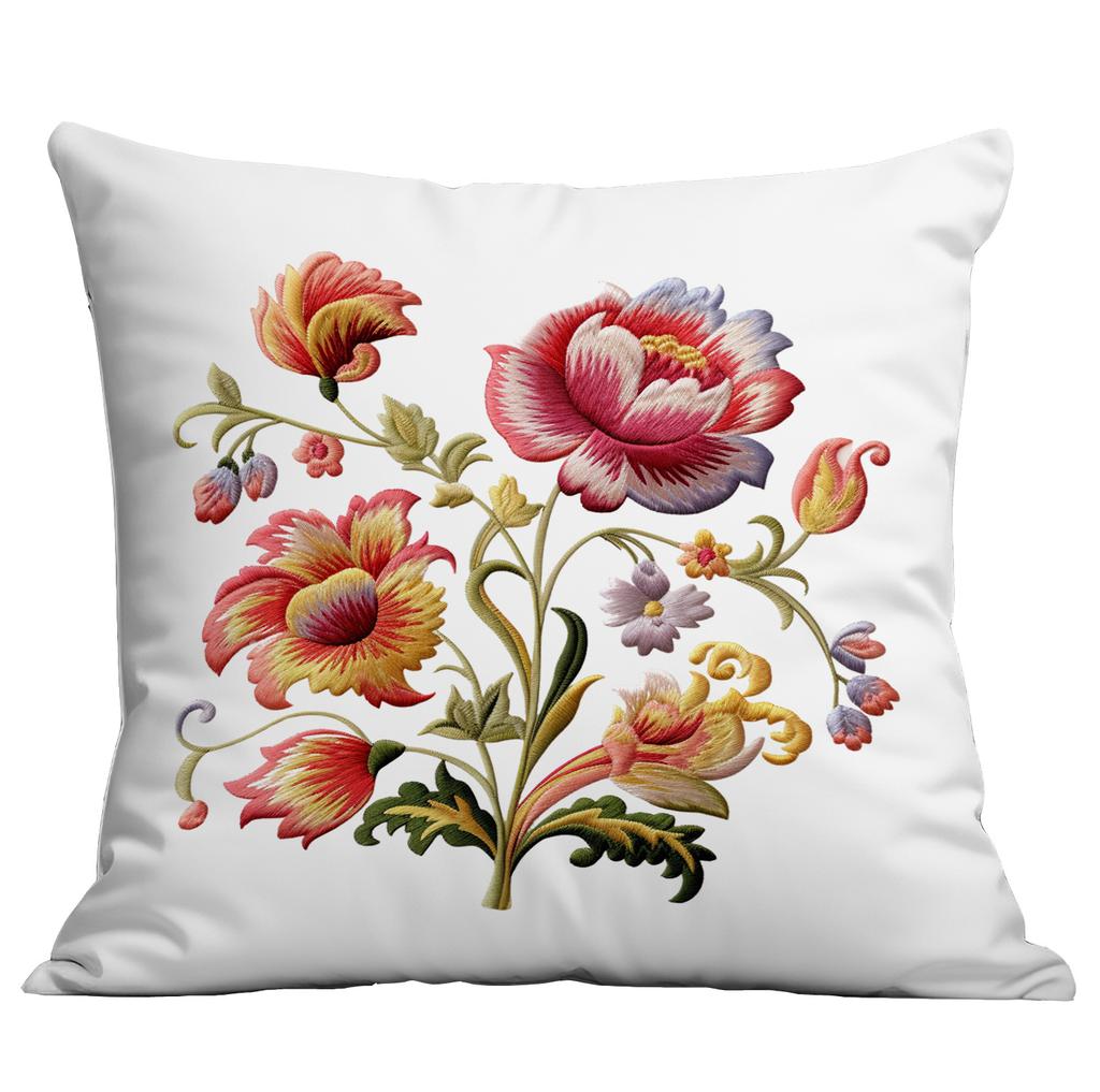 Spring and Summer Imitation Embroidered Flower Pillowcase Home Sofa Living Room Pillowcase New Style Pillowcase